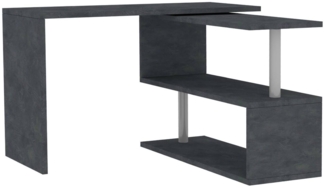 Dmora Schreibtisch Topazio, Eck-PC-Schreibtisch, Mehrzweck-Bürotisch, platzsparender Schreibtisch mit mehreren Positionen, 100 % Made in Italy, 120 x 50 x 75 cm, Anthrazit