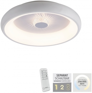 JUST LIGHT 14384-16 Deckenleuchte Vertigo weiß CCT Kristalleffekt 47cm