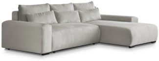 Beautysofa Ecksofa Benny, inkl. Schlaffunktion, Bettkasten, Wellenfedern, stilvoll Polsterecke im modernes Design, L-förmiges Corner Sofa aus Cordstoff