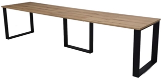 Endo-Moebel Kulissen-Esstisch "Borys 290" 130cm-290cm Kufengestell Metall Kulissentisch ausziehbar, elegant, stabil, 40cm Erweiterungsplatten, extra lang und groß, XXL