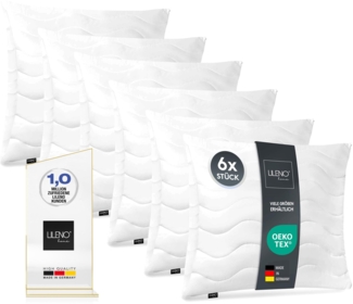 LILENO HOME Kopfkissen 45x45 cm [6er Set] als Kissen-Füllung - Bett oder Deko Kissen mit Reißverschluss zum Anpassen - Waschbar bis 95° - Sofa-Kissen & Zierkissen für Couch/Bett