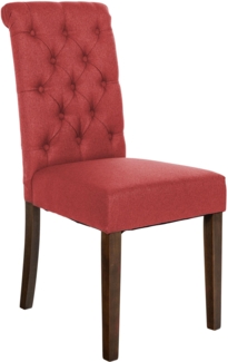 CLP Esszimmerstuhl Lisburn Mit Lehne im Chesterfield Design,rot Stoff