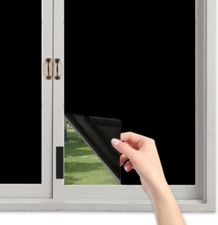 BTTO V&G Verdunkelungsvorhang Verdunklungsfolie für Fenster, 100% Dachfenster Verdunkelung, (1 St), Schwarz Sonnenschutz