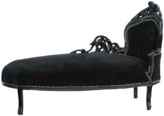 Barock Chaiselongue Schwarz/Schwarz