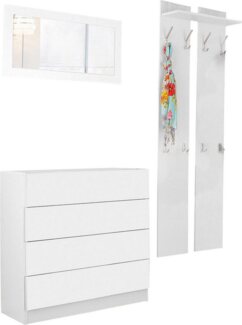 borchardt Möbel Garderoben-Set Vaasa 3, (Set, 3-St), mit Push to Open-Funktion