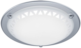 LED Deckenleuchte, Metall, Glas, satiniert, D 30cm