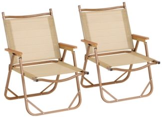 COSTWAY Gartenstuhl (2 St), Klappstühle, Campingstühle klappbar, Aluminium