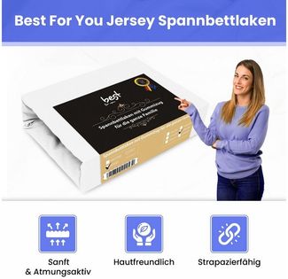 Best for You Spannbettlaken Jersey-Spannbettlaken – kuscheliger Schlafkomfort & perfekte Passform, Jersey, Gummizug: Rundum, Mit Gummizug