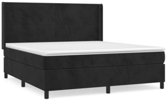 vidaXL Boxspringbett mit Matratze Schwarz 160x200 cm Samt 3132569