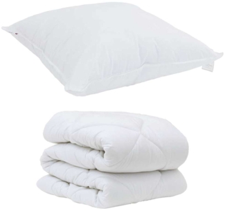 vidaXL Bettdecke mit Kissen 2 pcs Weiß Mikrofaser 3376648