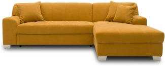 DOMO Collection Capri Ecksofa | Eckcouch in L-Form, Polsterecke Sofa Garnitur, mango gelb, 239 x 152 x 75 cm