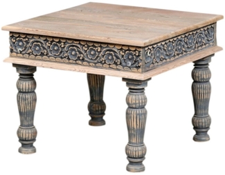 Marrakesch Orient & Mediterran Interior Couchtisch Couchtisch Abelone 60x60 cm aus massivem Teakholz mit Schnitzereien (1-St)