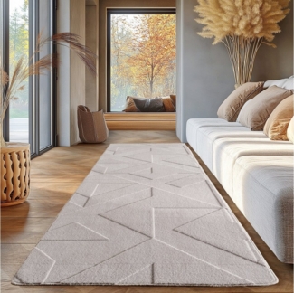 SIMPEX24 Designteppich Unicolor - Einfarbig, Rechteckig, Höhe: 12 mm, Kurzflor Teppich Geometrisch Design Anti-Rutsch Rückseite Waschbar
