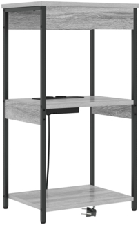 vidaXL Nachttisch mit Ladestation mit Regal Grau Sonoma Holzwerkstoff 859548