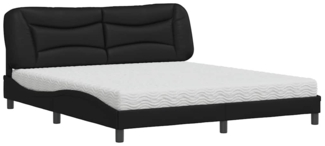 vidaXL Bett mit Matratze "Hvar" Schwarz 180x200 cm Kunstleder 3208738