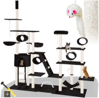 tectake Kratzbaum Katzenbaum Snooky 261 cm Diverse Farben, Vielseitig mit robusten Sisalstangen und Plüschoberfläche