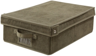 Calicosy Aufbewahrungsbox mit Deckel aus Kordstoff in Khaki - L31,5 cm - Khakigrün