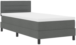 vidaXL Boxspringbett mit Matratze Dunkelgrau 90 x 200 cm Stoff 3342101