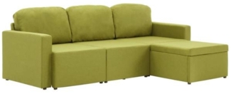 vidaXL Modulares 3-Sitzer-Schlafsofa Grün Stoff 288788