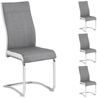 CARO-Möbel Esszimmerstuhl ALBA (4 St), 4er Set Esszimmerstuhl Küchenstuhl Schwingstuhl Stoffbezug Freischwing