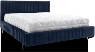 Eltap Bett Plissa (Velvetmat 40) 180x200 Metallrahmen, Gaslift, Box, Dunkelblau, 212 x 102 x 180 cm