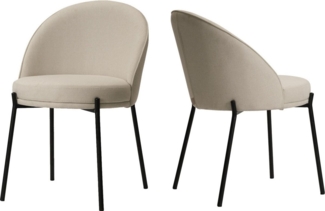 LeGer Home by Lena Gercke Esszimmerstuhl Isalie (Set, 2 St), mit pflegeleichtem Webstoff, Metallgestell, Sitztiefe 47 cm