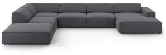 Micadoni 7-Sitzer Panorama Ecksofa Jodie Dark Grey