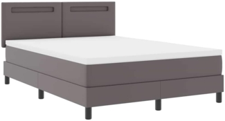 vidaXL Bettgestell mit Matratze Grau 140 x 190 cm Kunstleder 3339050