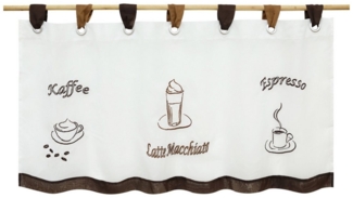 Joyswahl Scheibengardine Sophie (1 St), Schlaufen, transparent, Voile Bistrogardine Bestickte Kaffee-Store Muster