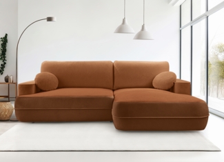 AX LIVING Ecksofa mit Schlaffunktion Peoni 267cm Kupferfarbener Stil R