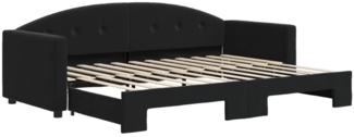 vidaXL Tagesbett Ausziehbar Schwarz 80x200 cm Samt 3197298