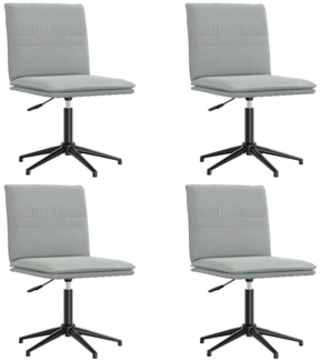 vidaXL Esszimmerstühle 4 Stk. Hellgrau Samt 3315637