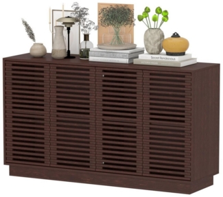 FUFU&GAGA Sideboard mit 2 Türen und 4 verstellbarer Einlegeböden, Braun