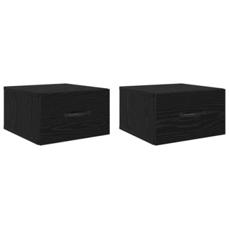 vidaXL Nachttisch 2 pcs Schwarz Eichen-Optik 35 x 35 x 20 cm 882355