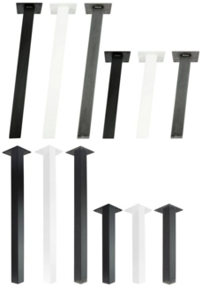 Natural Goods Berlin Tischbein STANDARD Legs, Tischbein, Möbelfüße, Gerade - 42cm (Bank / Couchtisch), Schwarz