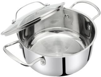 neuetischkultur Radiant Silver 24 cm Bratentopf mit Deckel