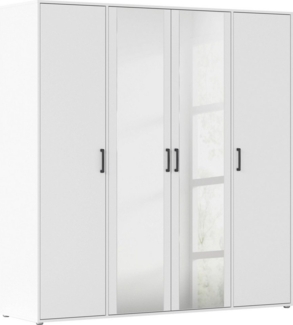 rauch Drehtürenschrank Kleiderschrank Schrank Garderobe Wäscheschrank VOYAGER (in 3 verschiedenen Ausstattungen BASIC/CLASSIC/PREMIUM) mit modernen Griffen in Graumetallic und Spiegel