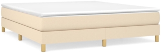 vidaXL Boxspringbett mit Matratze Creme 160x200 cm Stoff 3144188