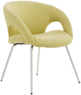 Dmora Stuhl Arturo, Wartestuhl mit Armlehnen für das Büro, ergonomischer Wartesitz, 58 x 59 x 72 cm, Gelb