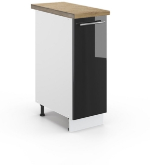 Vicco Apothekerschrank Fame-Line, Anthrazit Hochglanz/Weiß, 30 cm, AP Eiche