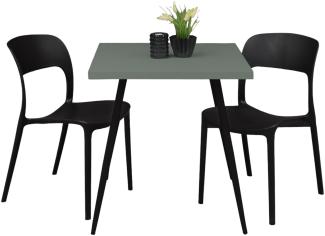Bartisch Ekaterina 70x70x75 schwarz matt/Pinie green matt lack 14519