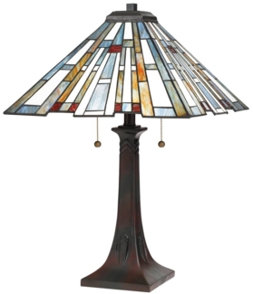 Elstead Lighting Maybeck Tischleuchte 2-Light Tiffany-Stil Bronze E27