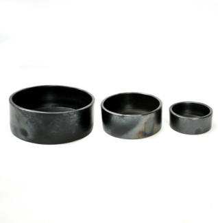 Die Gebrannten Zylinderschalen - Schwarz - 3er-Set - Schwarz - 20x20x8cm