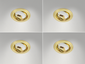 Runde Einbaustrahler Decke im 4er Set schwenkbar Messing matt GU10