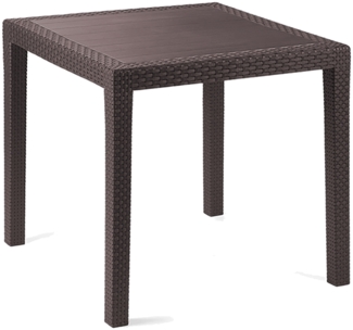 Gartentisch Mokka 79x79x72cm Rattan-Optik