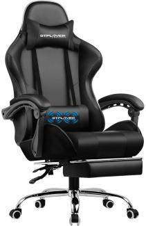 GTPLAYER Gaming-Stuhl Bürostuhl mit Massagefunktion, Fußstütze, Kopfstütze (Packung), Ergonomischer Gamer Stuhl, Maximale Belastung 150 kg, 360° drehbar