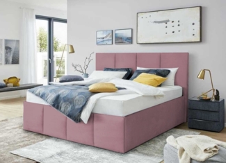 Halmon Schlafkomfort Betten Polsterbett Dalas-Standard (Mit Stauraum unter der Liegefläche, erhältlich in 6 Größen, 8 attraktiven Farben mit oder ohne Matratze), Seitenhöhe 32cm, Hochwertiger Webstoff aus 100% Polyester