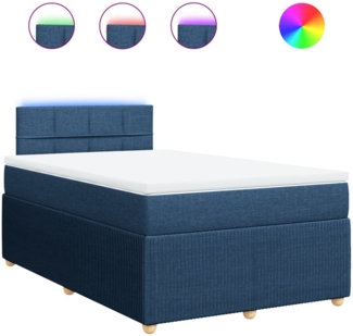 vidaXL Boxspringbett mit Matratze Blau 120x190 cm Stoff 3289701