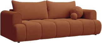 Selsey 'Dandelino' 3-Sitzer Sofa mit Schlaffunktion, Chenille-Bezug, kupferbraun, ca. 90 x 250 x 112 cm