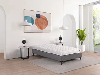 Vente-unique - DANAE Matratze Stoff Weiß - B 90 cm x H 15 cm x L 190 cm